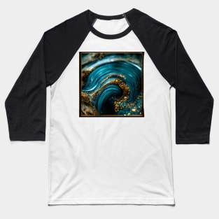 Golden aqua swirl Baseball T-Shirt